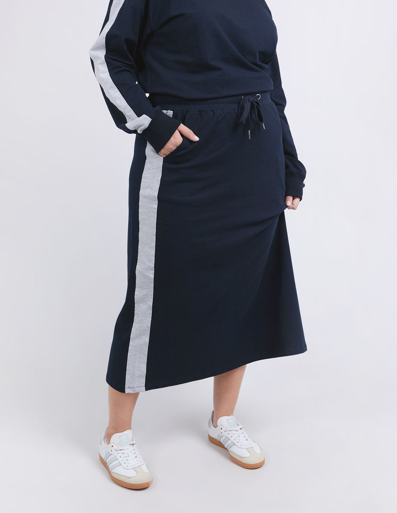 Sloane Fleece Skirt - Navy/Grey Marle