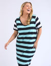 Mercury Stripe Dress - Tonic Blue & Navy Stripe