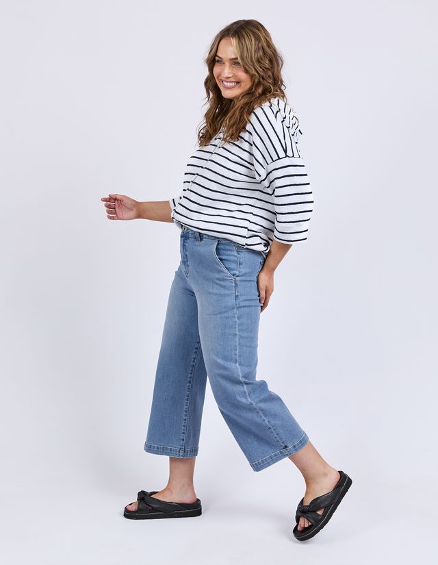 Sidney Cropped Wide Leg Jean - Light Blue Wash