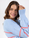 Charli Stripe Knit - Sky Blue/Cosy Coral Stripe