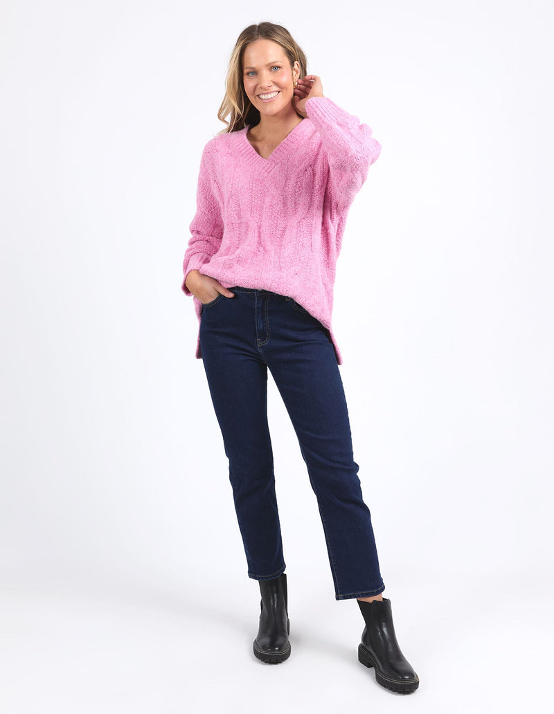 Tallulah Cable Knit - Pink Geranium