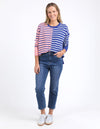 Louise Spliced Knit - Deep Blue/Pink Blush