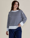 Ember Knit - Navy Wave Stripe