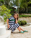 McKinley Dress - Navy with White Stripe
