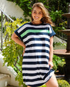 McKinley Dress - Navy with White Stripe
