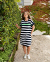 McKinley Dress - Navy with White Stripe
