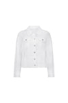 Linen Jacket with Frayed Seams - White